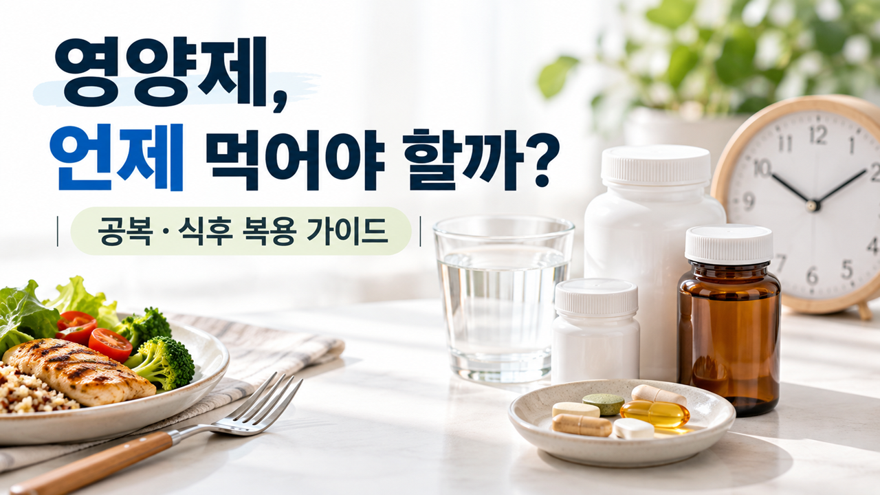 영양제 먹는 시간 공복 식후 비타민D 철분 칼슘 마그네슘 복용법